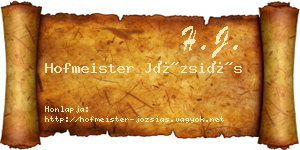 Hofmeister Józsiás névjegykártya